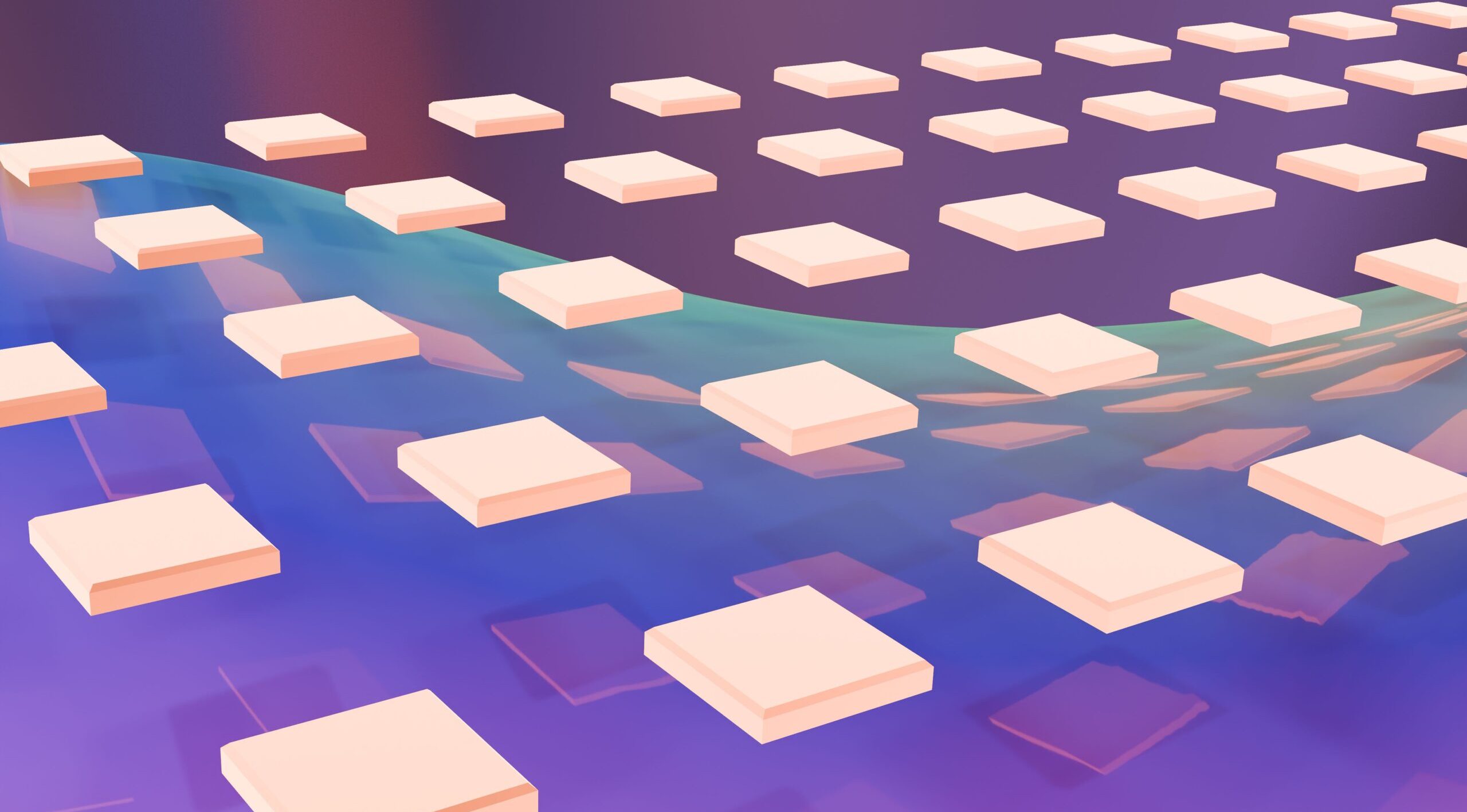 Abstract layered translucent grids with emerging clustered patterns and hidden structural alignments above noise fields.
