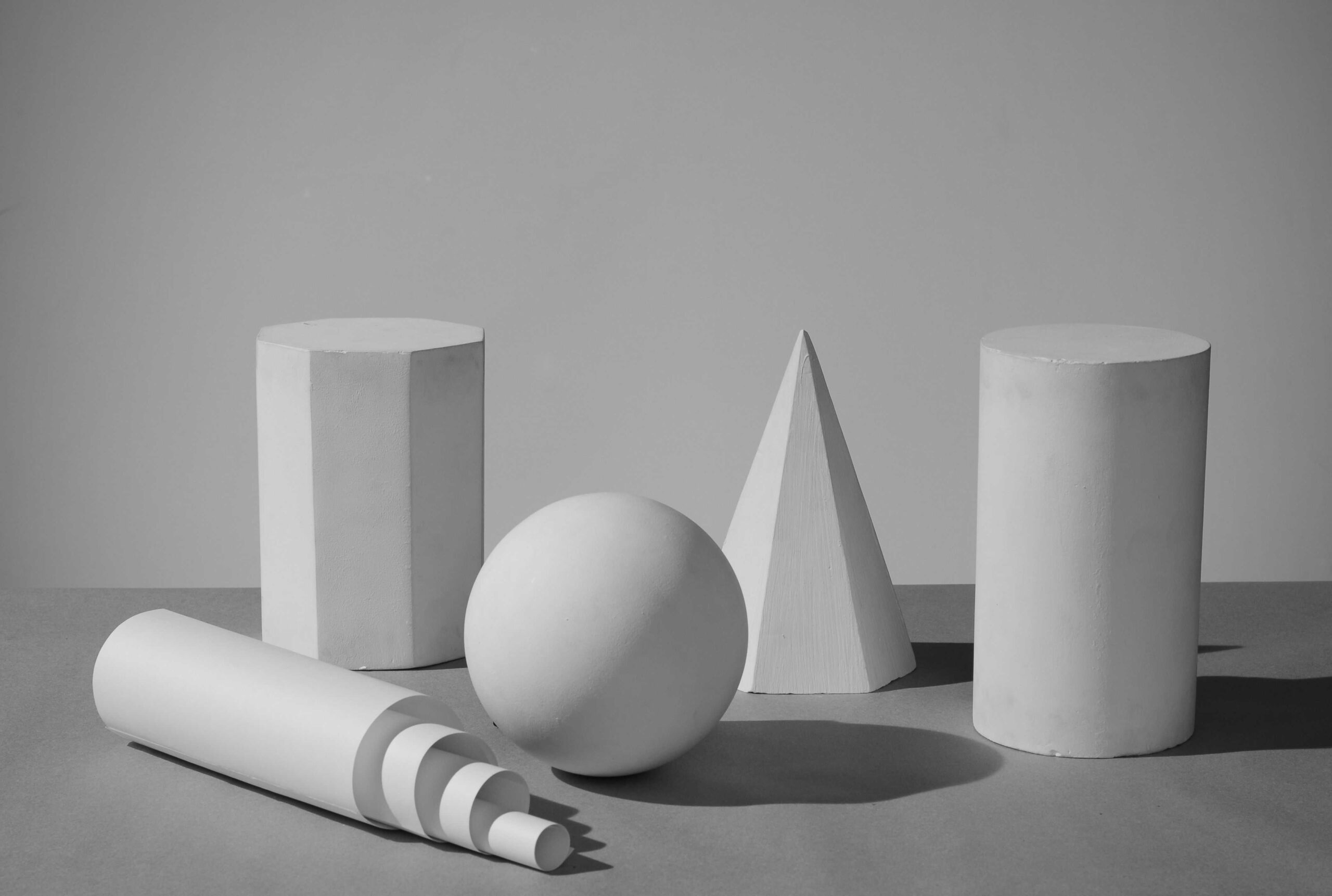 Different geometric shapes arranged together in a harmonious composition.